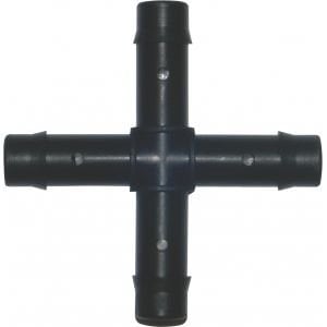 A black hose pipe cross connector.