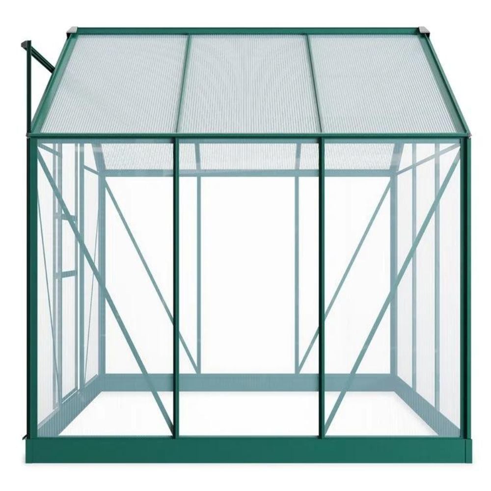side view of glass greenhouse 6x6 traditional growhouse