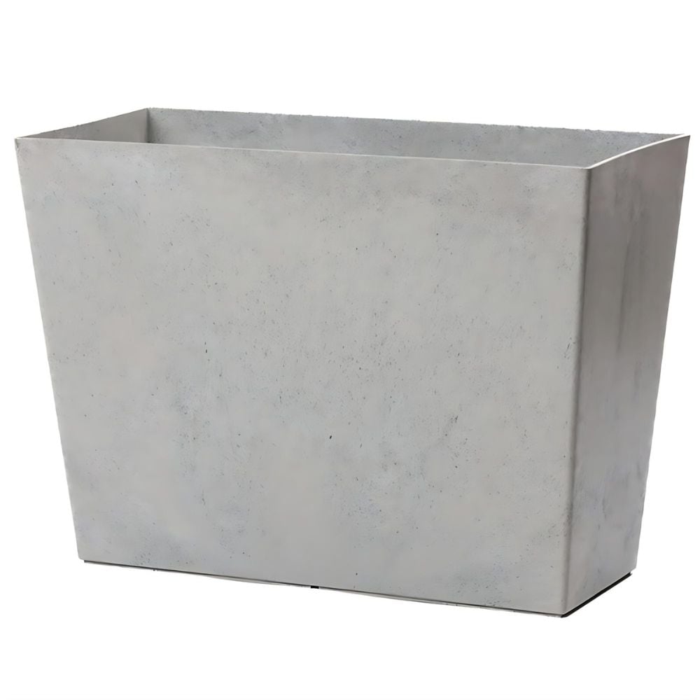 Silver planter tall on white background