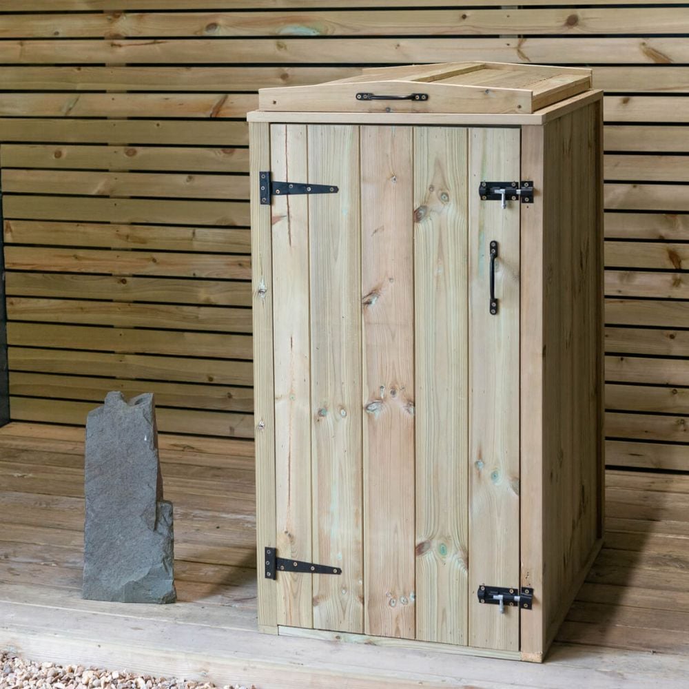Single Wheelie Bin Store on decking