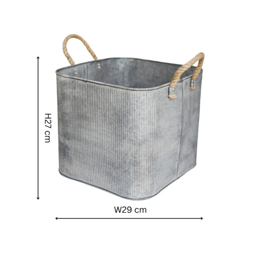 small galvanised outdoor planter dimensions