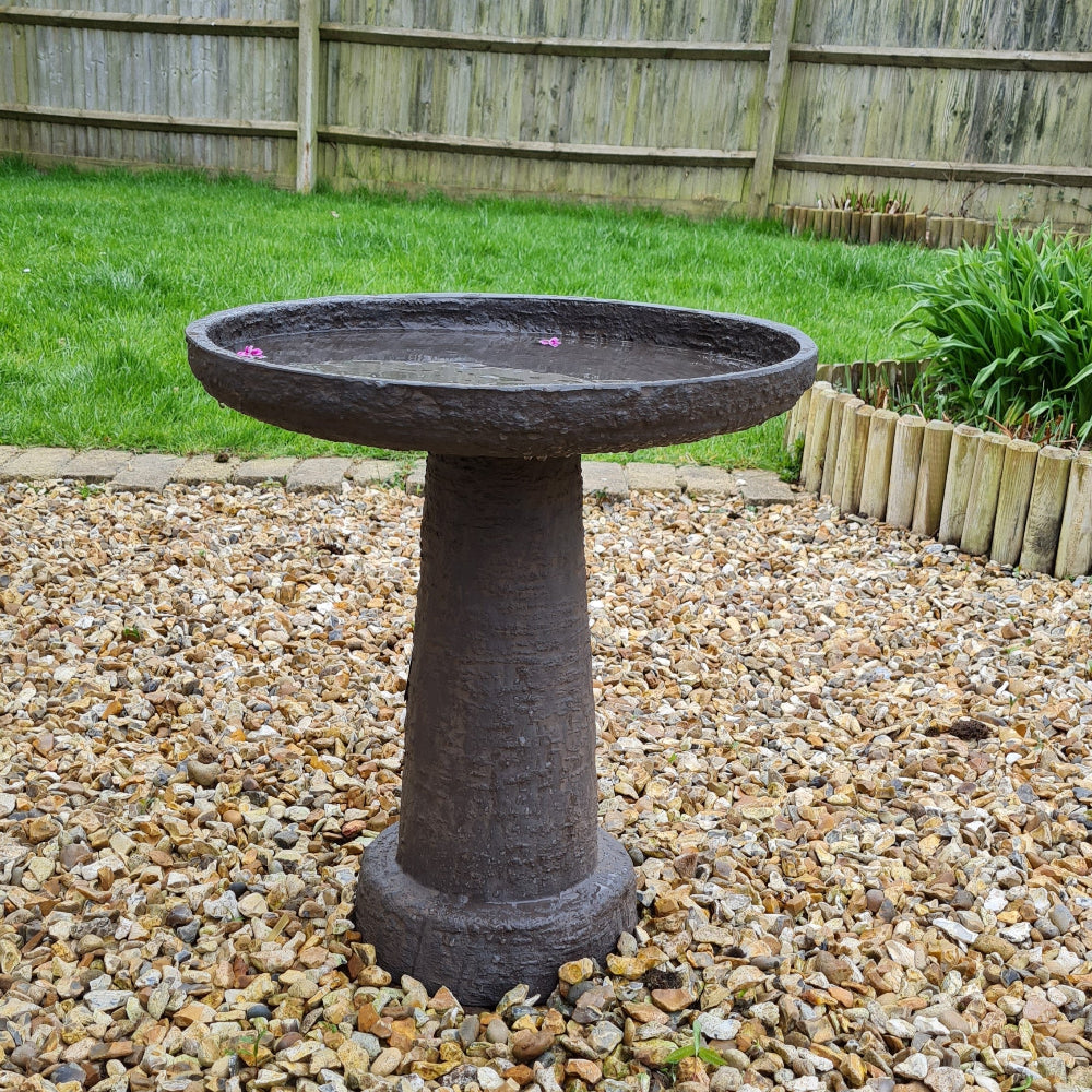 sorrento bird bath in garden