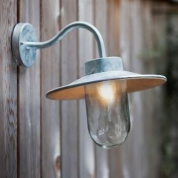 An outdoor wall light on a wall