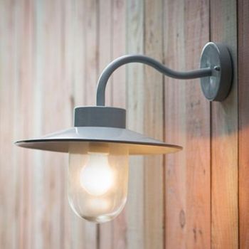 An outdoor wall-mounted garden light