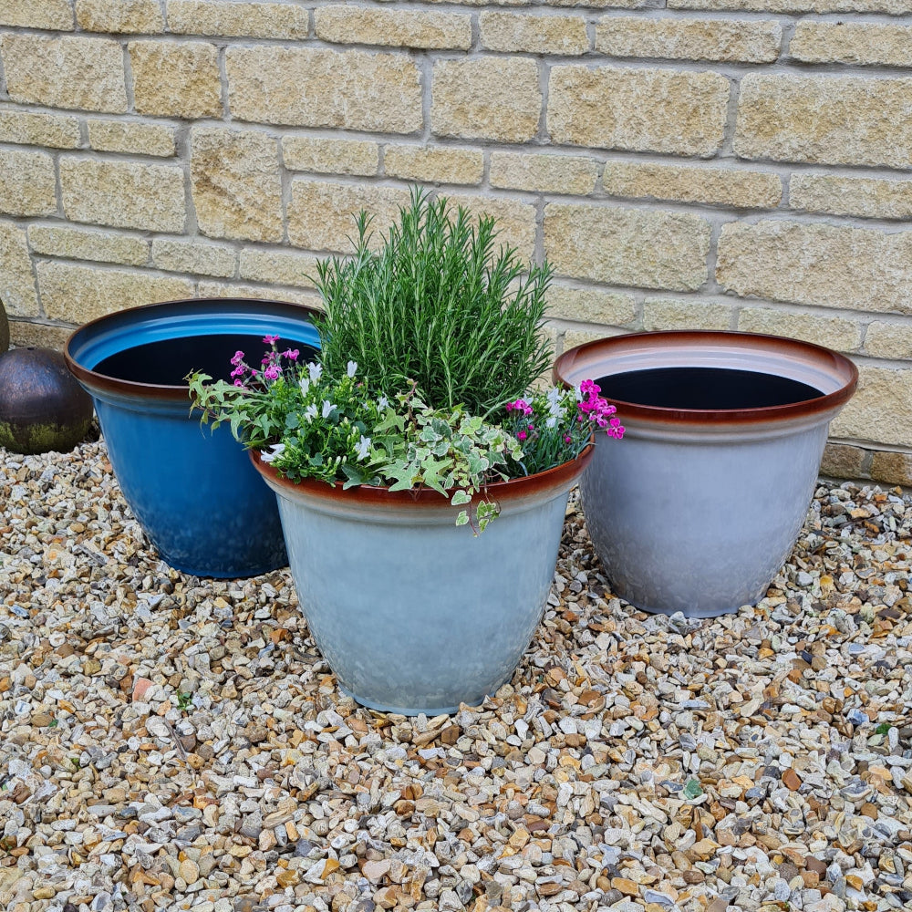 anygyi planters for garden glaze finish