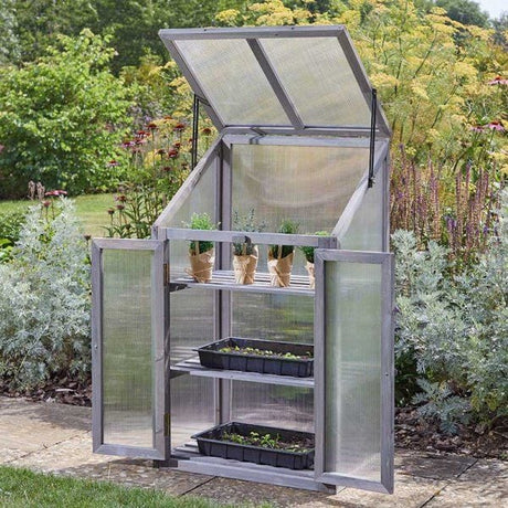 A Grey Timber Grozone greenhouse