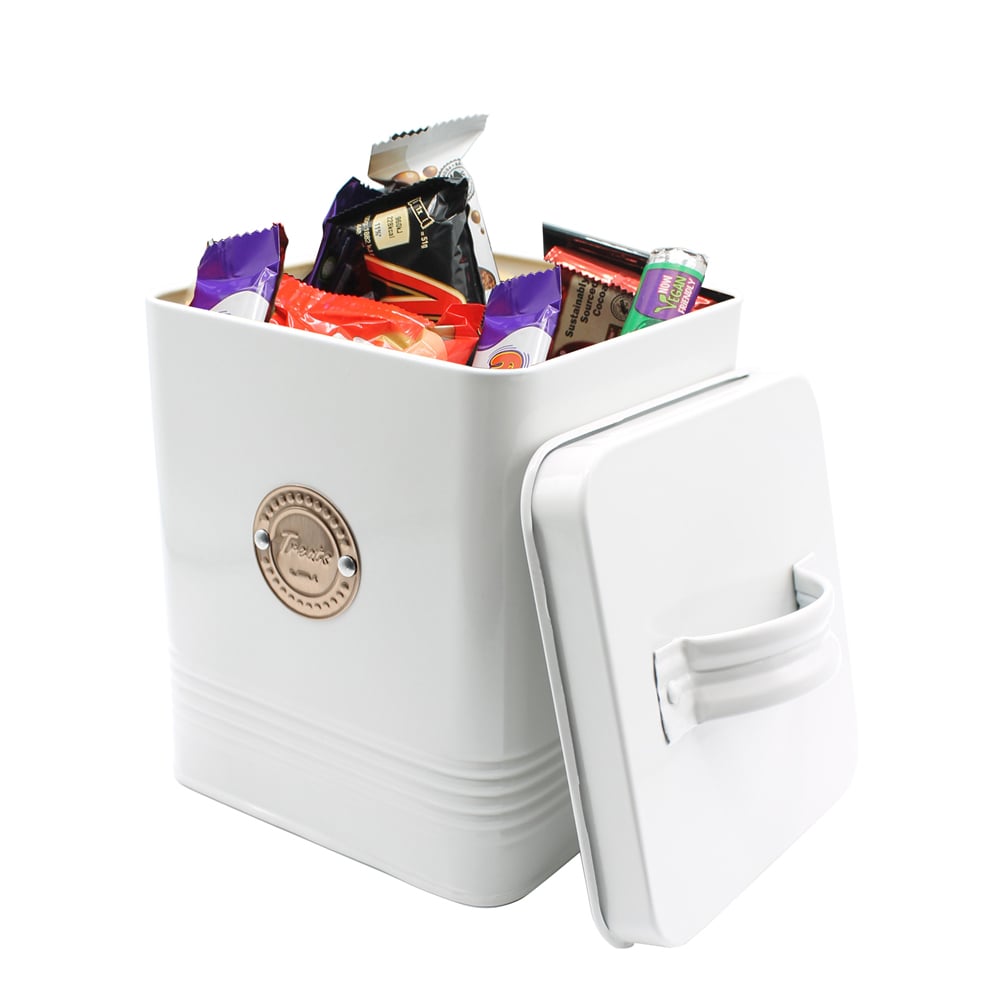 treat tin for chocolates grey