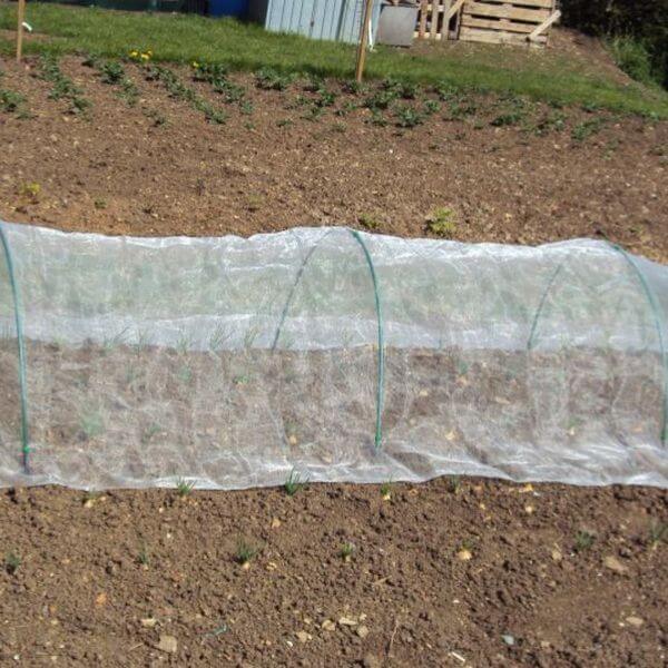 ultra fine netting over hoop tunnel