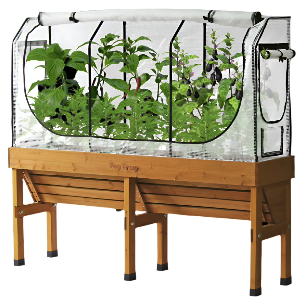 medium wooden wall hugger planter vegtrug