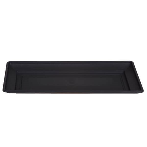 A rectangular, forest green Venetian window box tray.