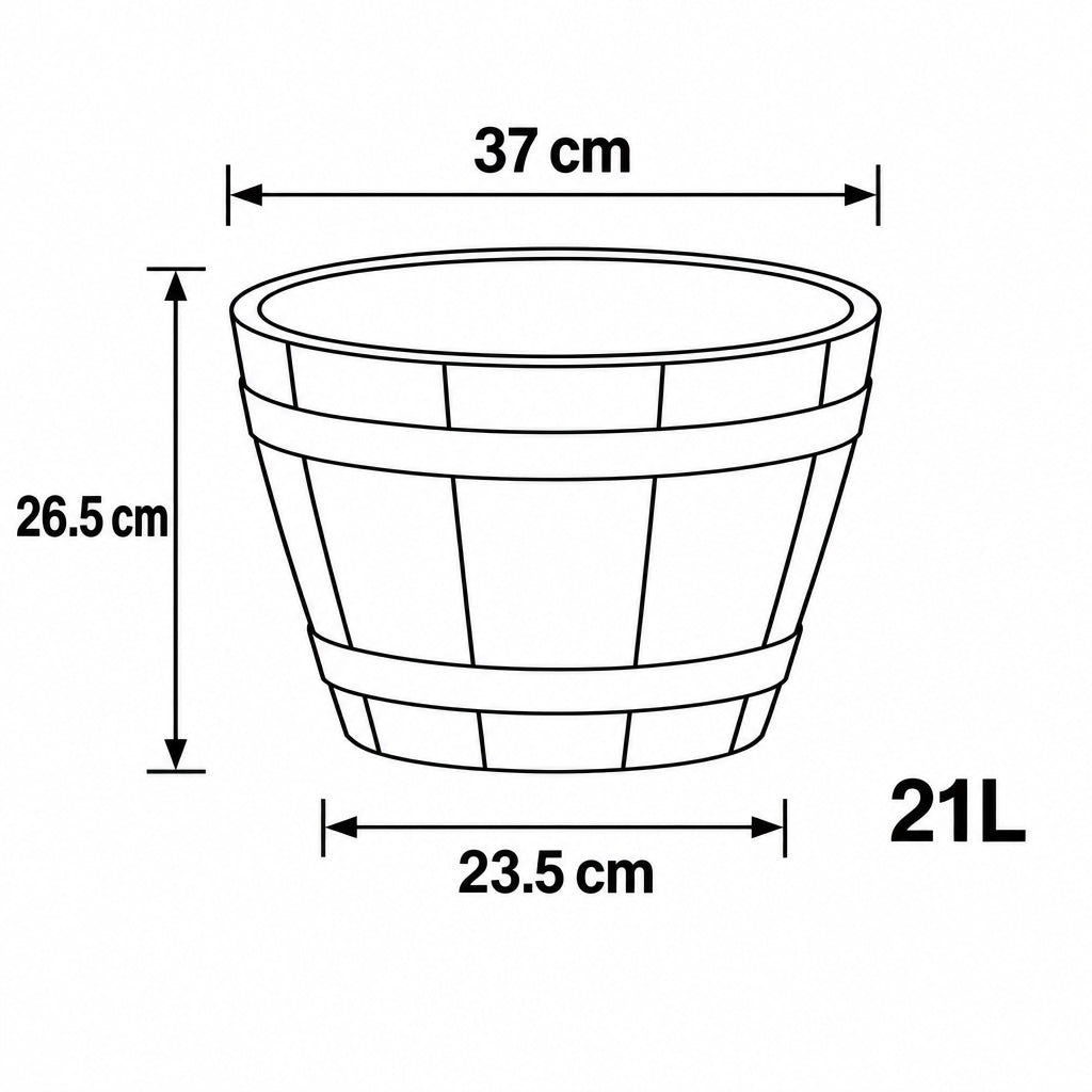 dimensions for the wooden effect planter