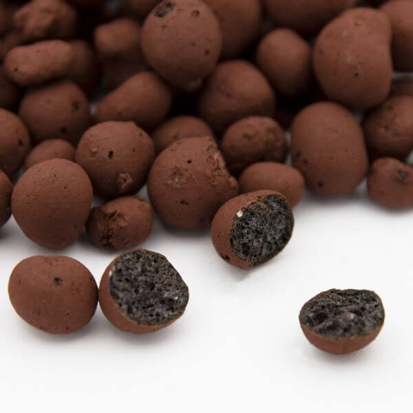 water absorbing stones some whole and some broken brown