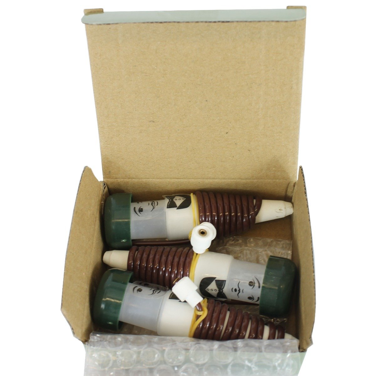 3 water waiters in a cardboard box with bubble wrap