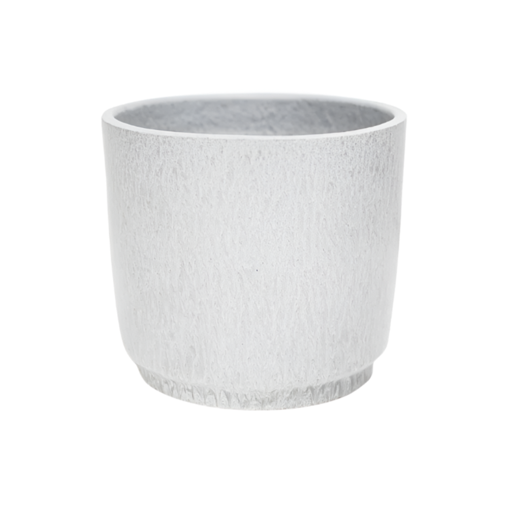 A marble effect glazed terracotta planter