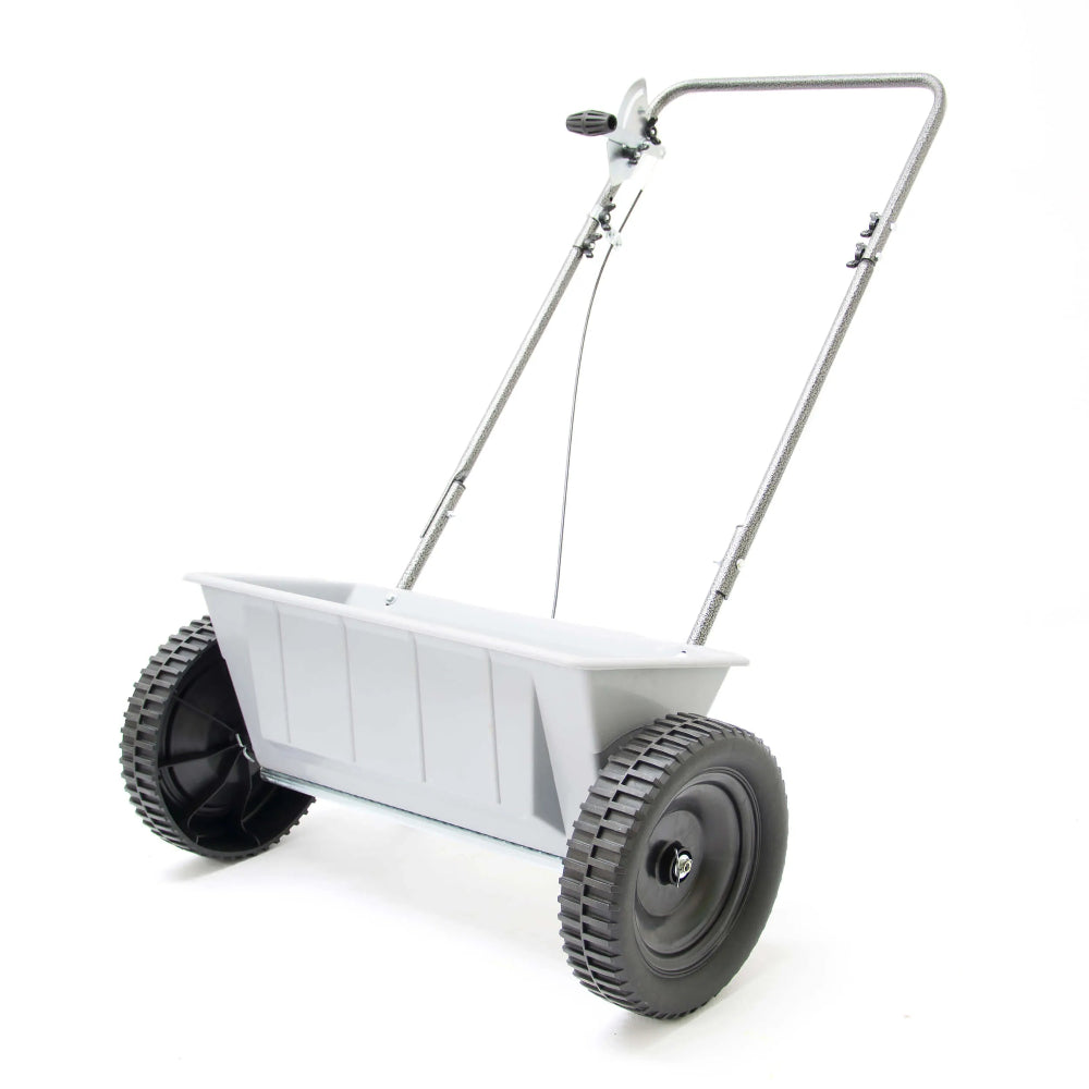 handy drop spreader with long handle