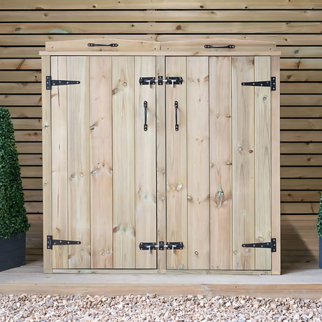 front facing wooden doors wheelie storage unit