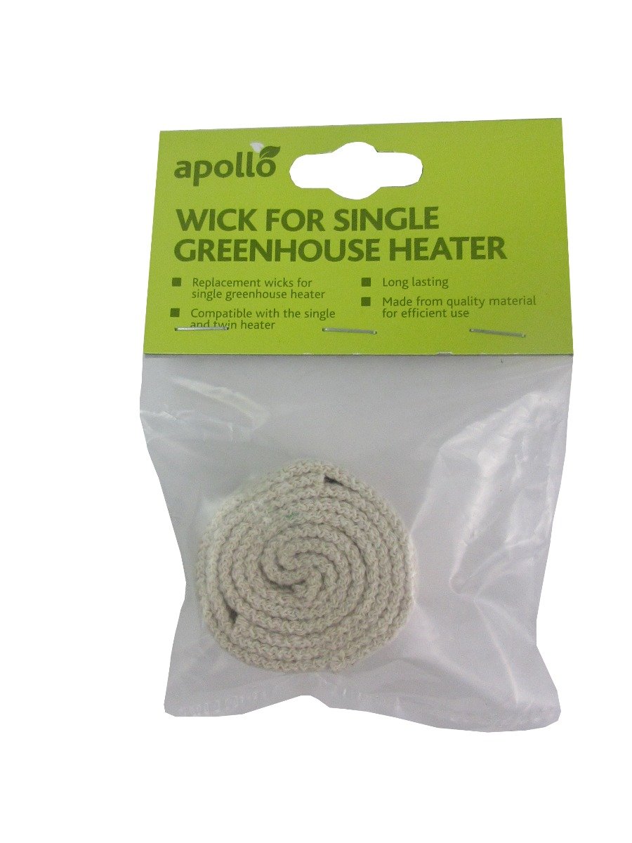 A rolled up beige greenhouse heater wick with green accents, likely made of a natural fiber.