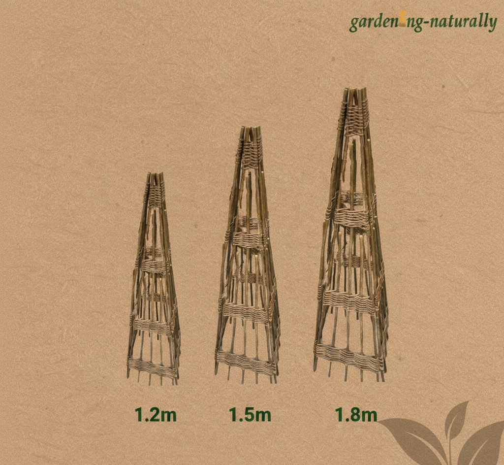 Willow Obelisk Size Comparison - Gardening Naturally