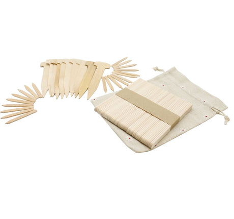 wooden plant labels gift set, selection of different labels