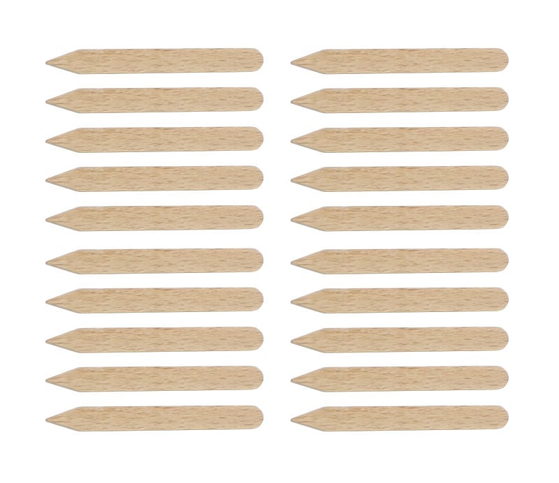 seedling tray wooden plant labels on white background