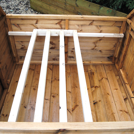 Inside a woodlands poultry house for 12 chickens
