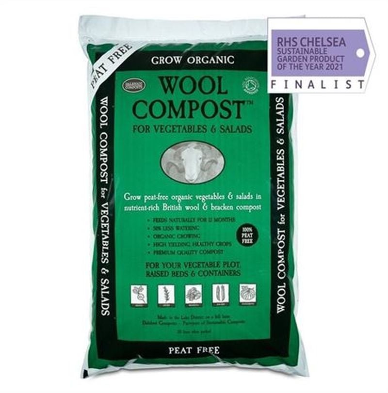 wool compost bag for growing salad crops