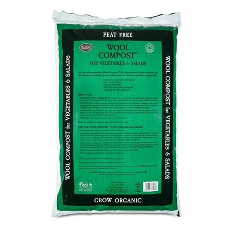 bag of wool compost for vegetables