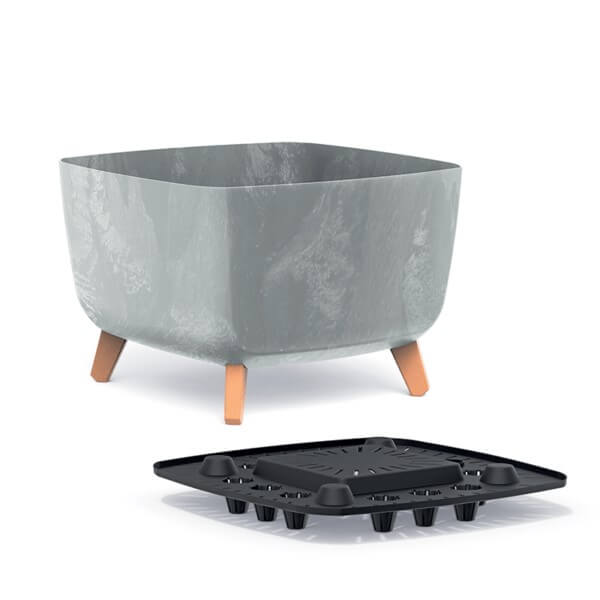Zinnea Squae plant pot and tray