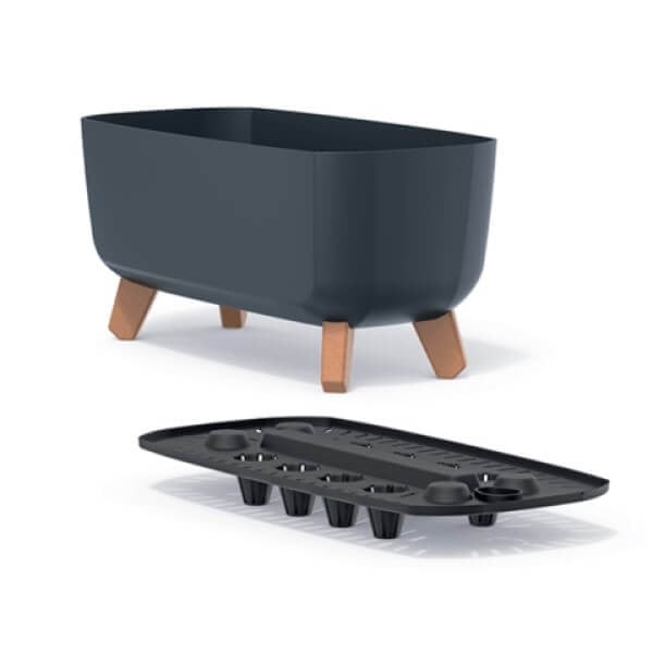 Zinnia Black trough with insert