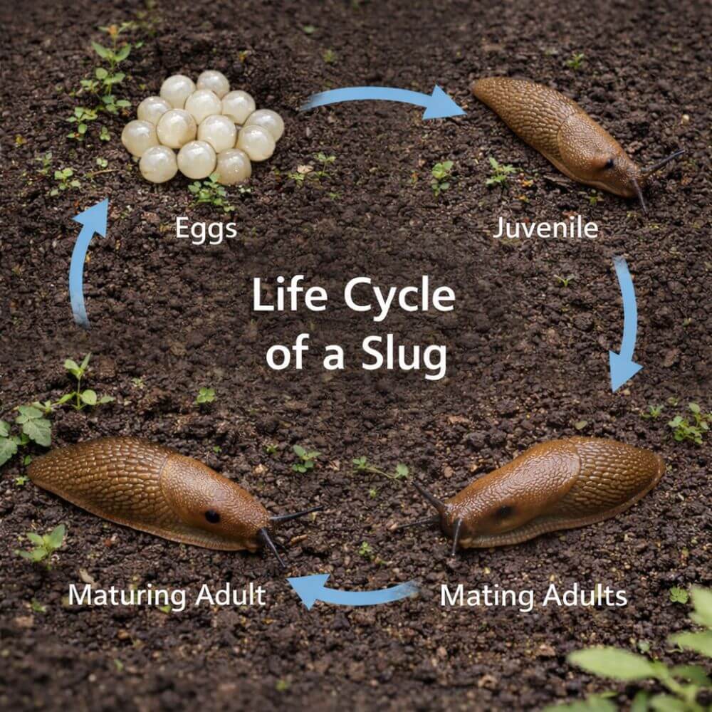Lifestyle of a slug nematode diagram