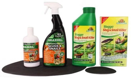 Bottles of slug and snail natural pest control