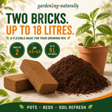 Coco Coir Brick Pair - Creates 18 Litres of Compost