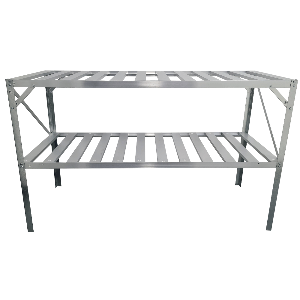 Greenhouse staging - two tier on a white background