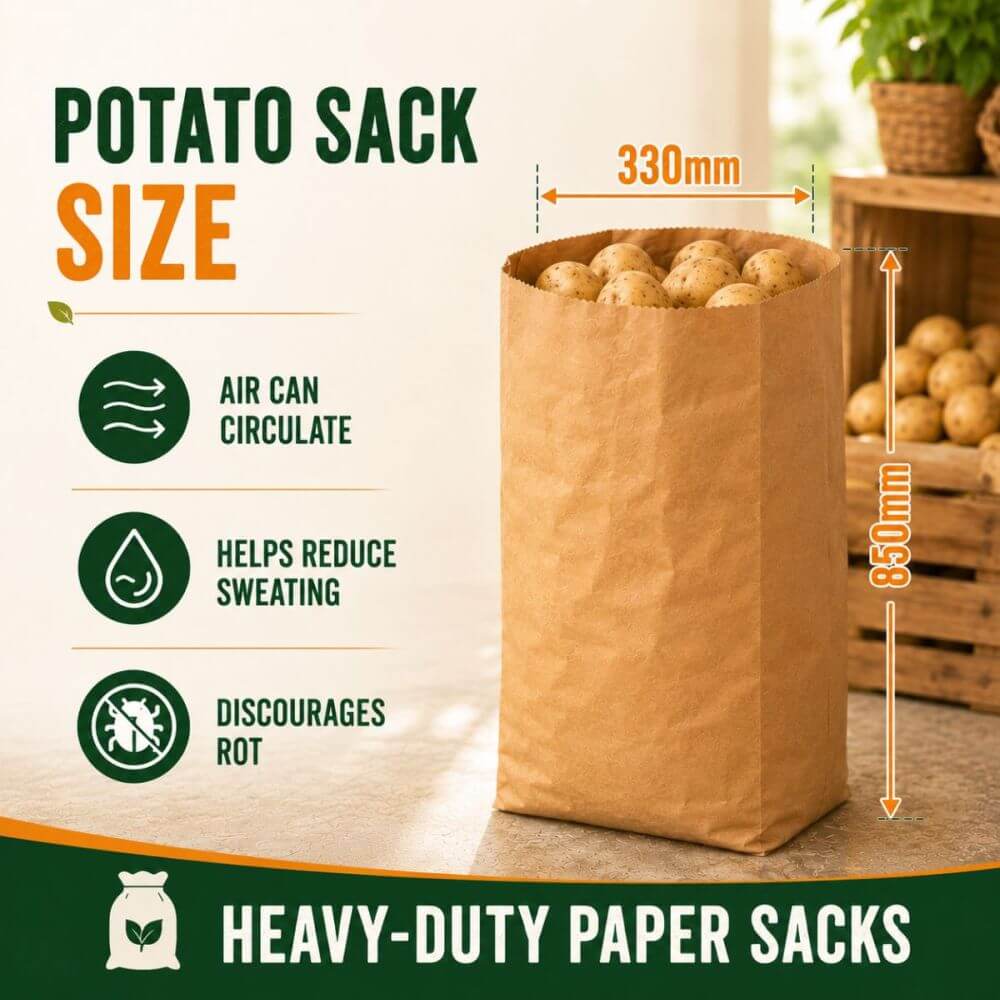 Paper Potato Sacks For Storing Potatoes Up To 25kg