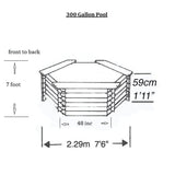 dimensions of the 300 gallon patio pond