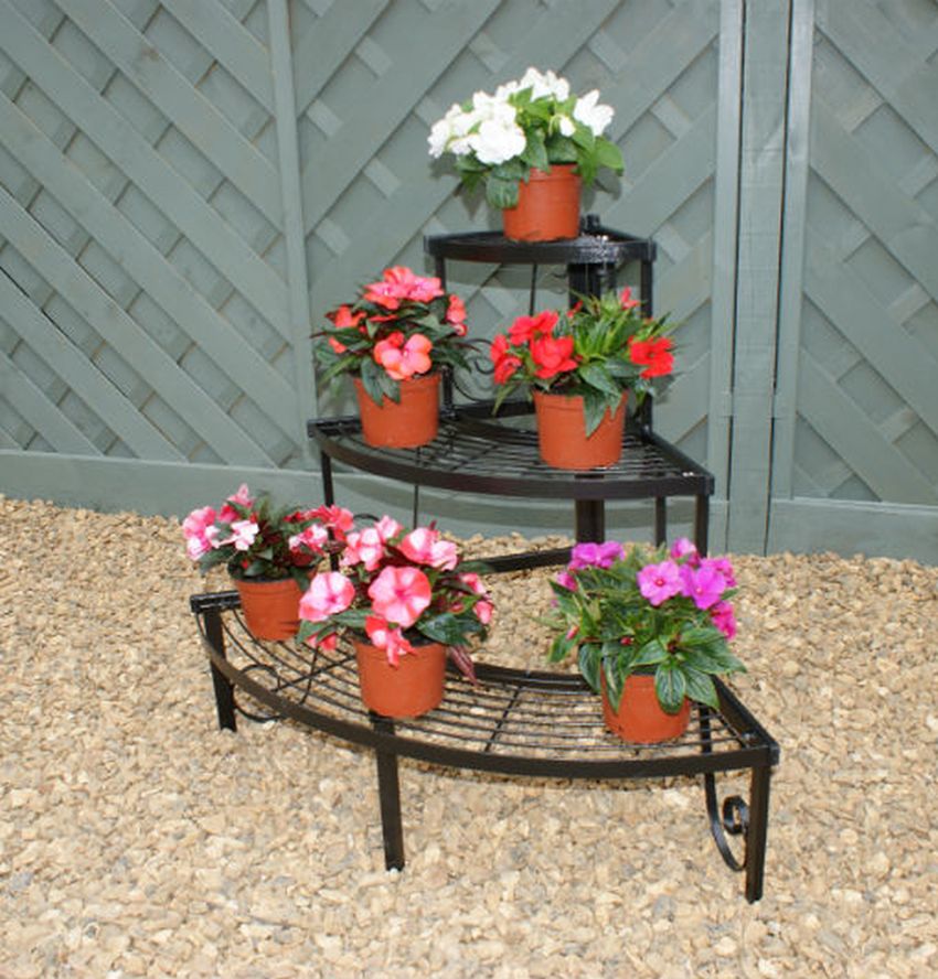 Corner Plant Pot Stand, 3 Shelves