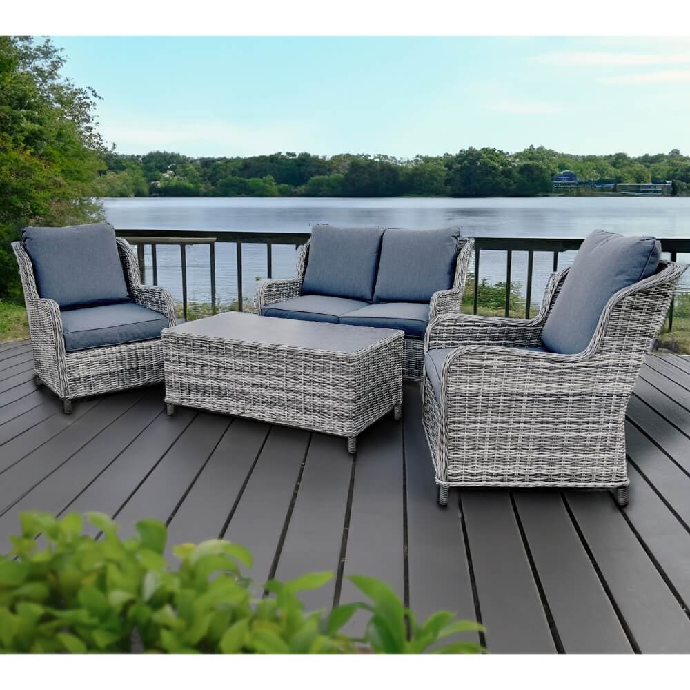 4 Seat Garden Lounge Set with Coffee Table