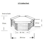 175 gallon pond dimensions on white background