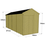 6ft x 16ft wooden shed with dimensions