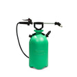 A green nematode compression sprayer with a black nozzle and hose