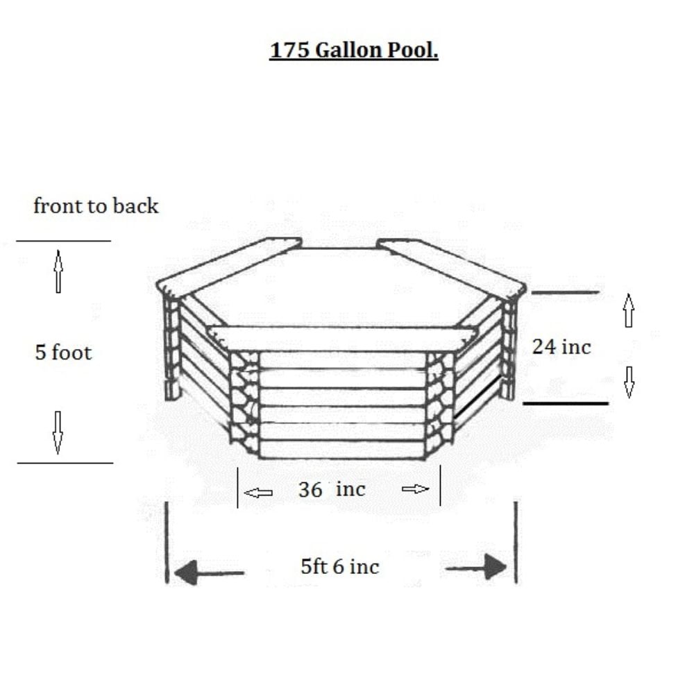 75 gallon patio pond dimensions