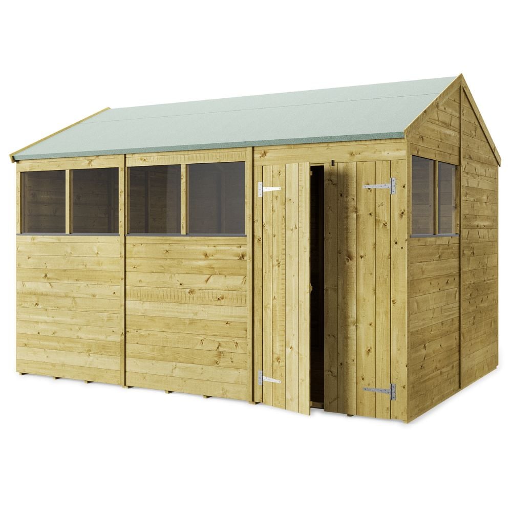 8ft x 12ft garden shed with door on 12ft side