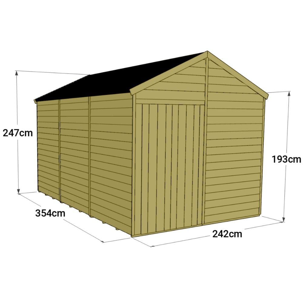 8ft x 12ft storage shed with dimensions