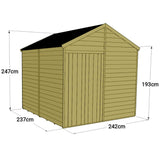 8ft x 8ft garden shed with dimensions