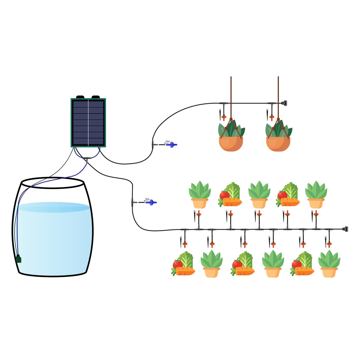 Diagram of the automatic watering system