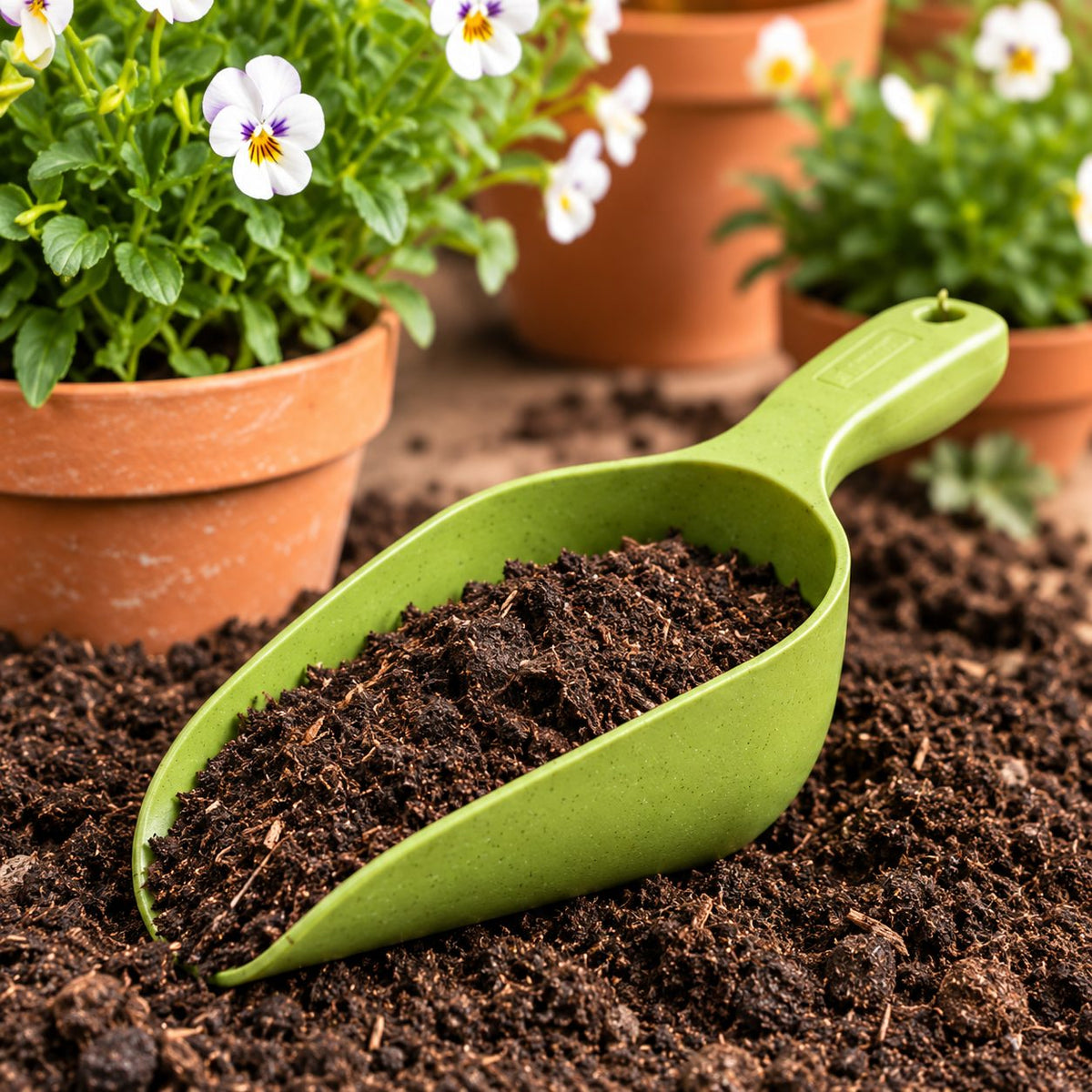 Olive Green Bamboo Compost Scoop 29cm