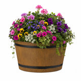 Wooden Barrel Effect Pots by Flowersea