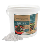 5 litre tub of coarse perlite soil improver with loose perlite shown.