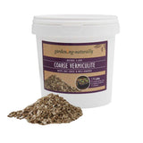 1 litre tub of coarse vermiculite with loose vermiculite shown.
