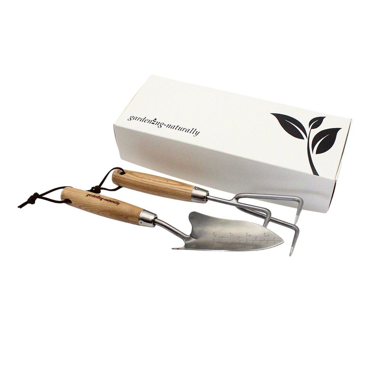Stainless steel hand cultivator and transplanter garden tool gift set